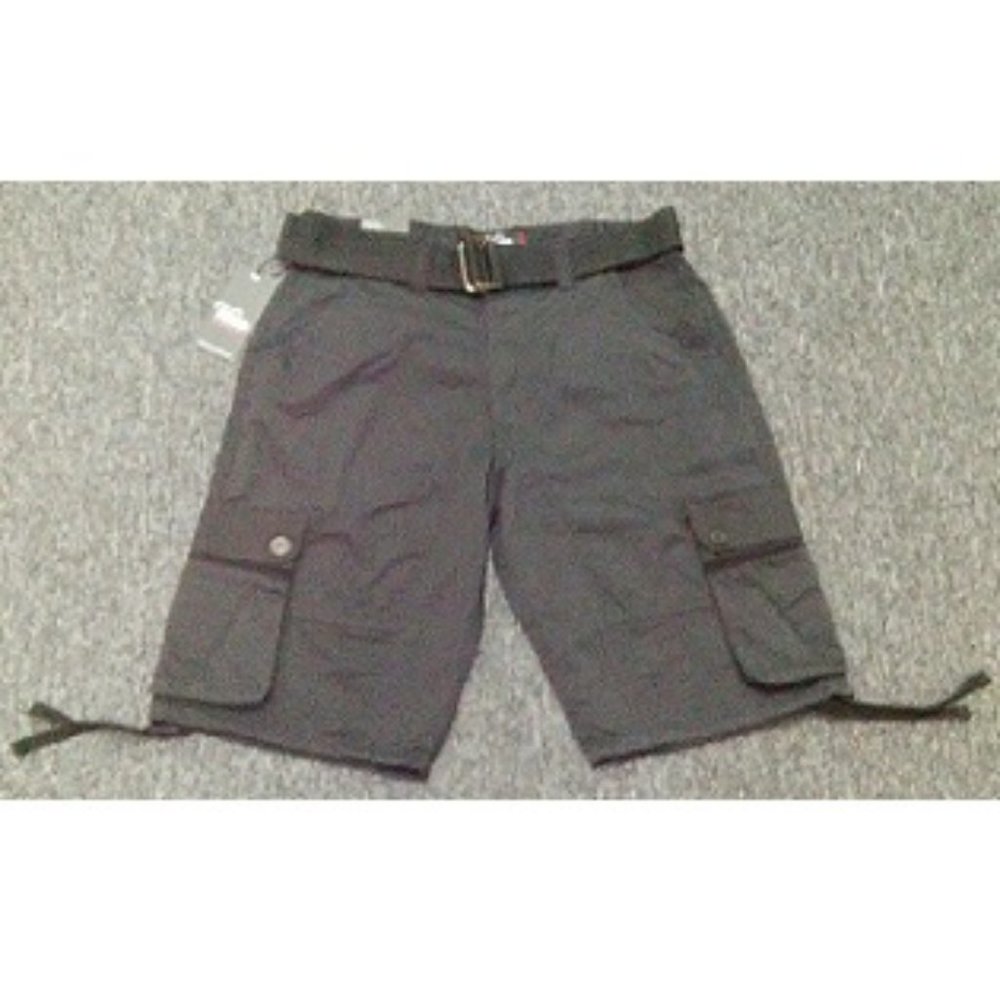 🆕 FASHION TWILL CARGO SHORTS WITH DRAW-STRINGS - BLACK - MEN
